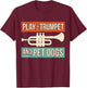 Dog Lover Trumpet Player Saying Retro Trumpeter Vintage T-Shirt - T-Shirt | Maroon