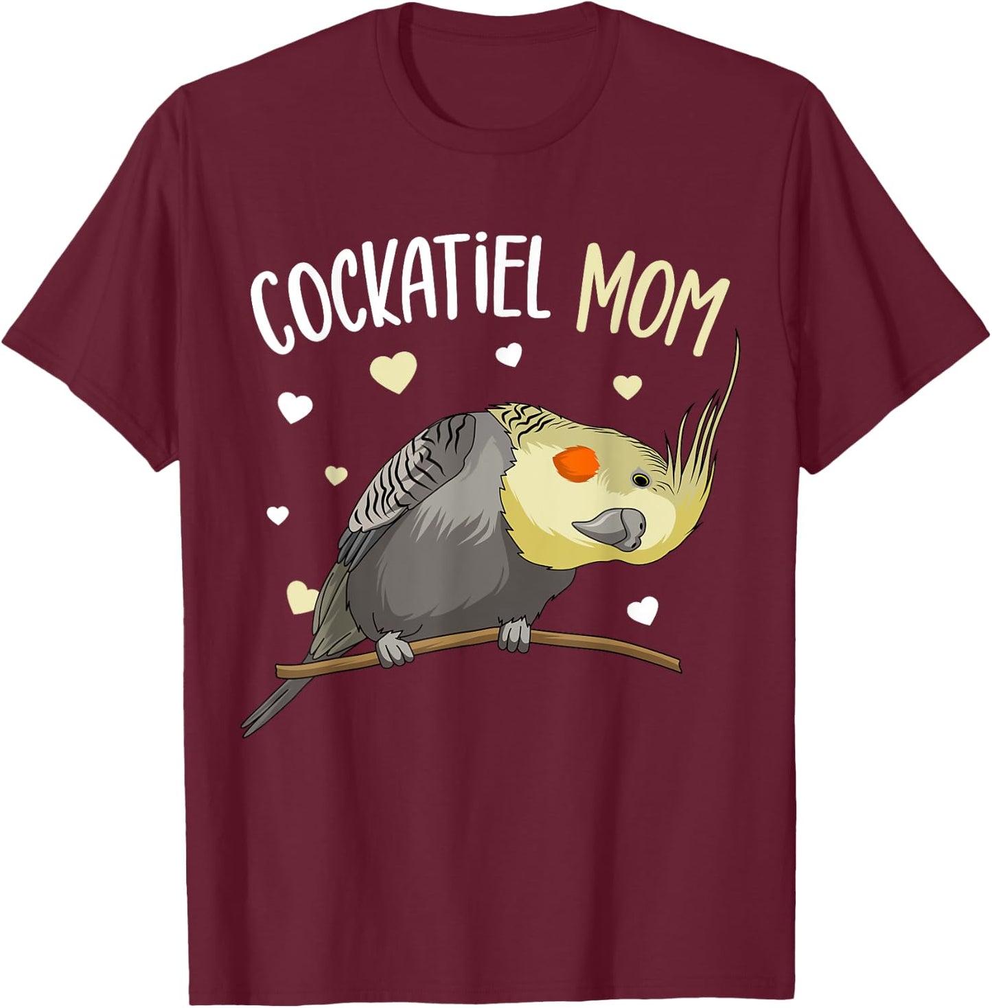 Cockatiel Mom Funny Bird Lover Women T-Shirt - T-Shirt | Maroon