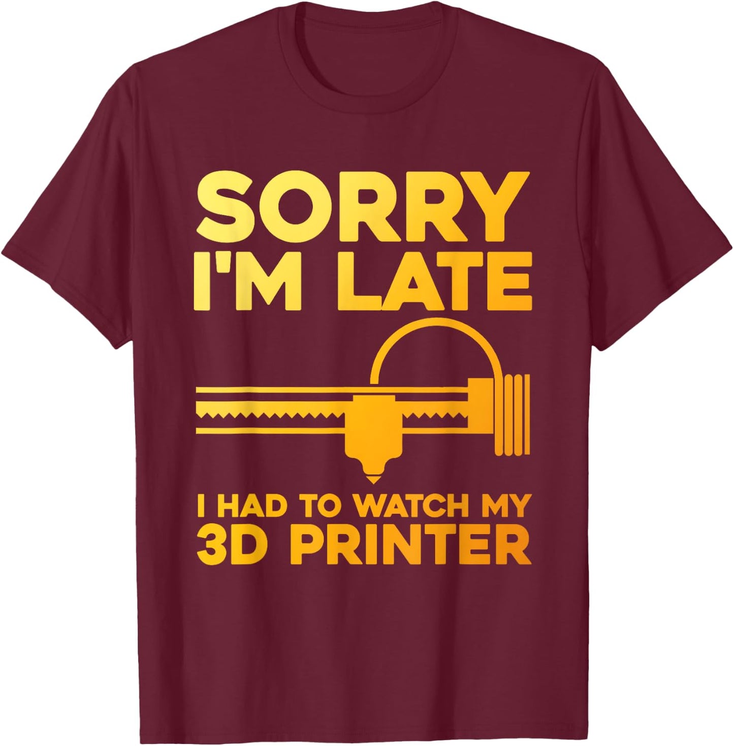 Funny 3D Printing Women Machine 3D Printer Lovers T-Shirt - T-Shirt | Maroon