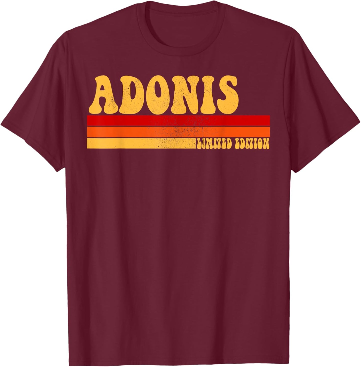 ADONIS Name Personalized Idea Men Retro Vintage ADONIS T-Shirt - T-Shirt | Maroon