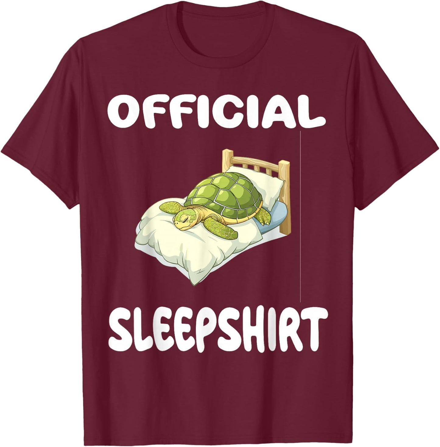 Turtle Official Sleepshirt Pajamas Nightgown T-Shirt - T-Shirt | Maroon