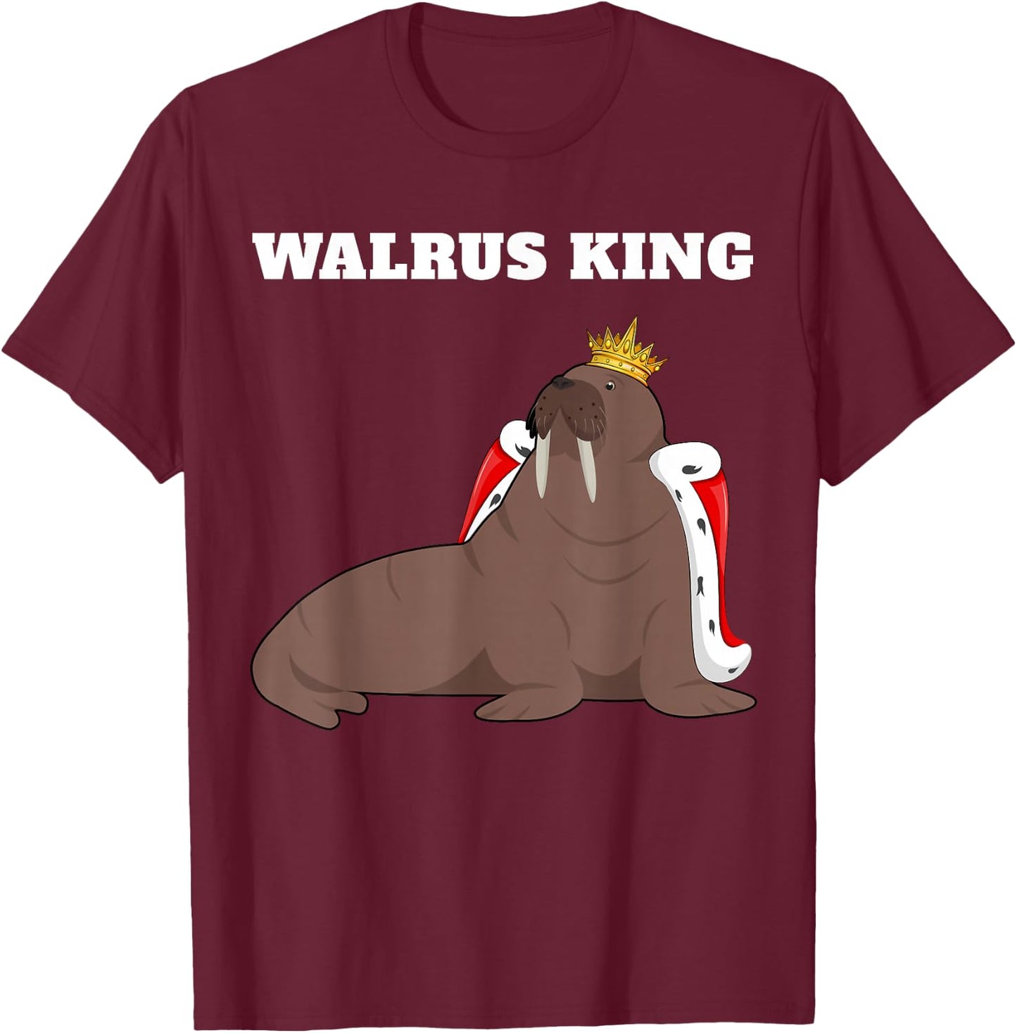 Walrus King | Walrus | Boys Walrus T-Shirt - T-Shirt | Maroon
