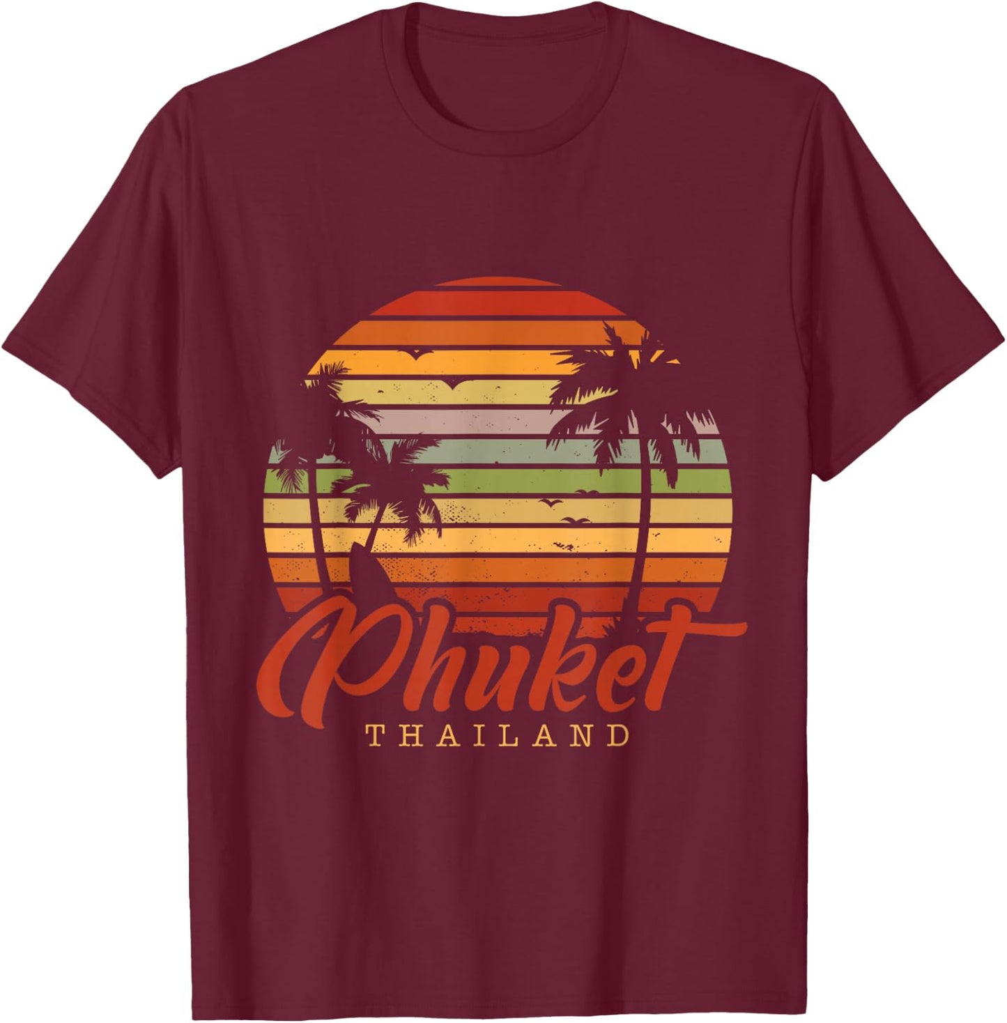 Sunset Tropics Asia Thailand T-Shirt - T-Shirt | Maroon