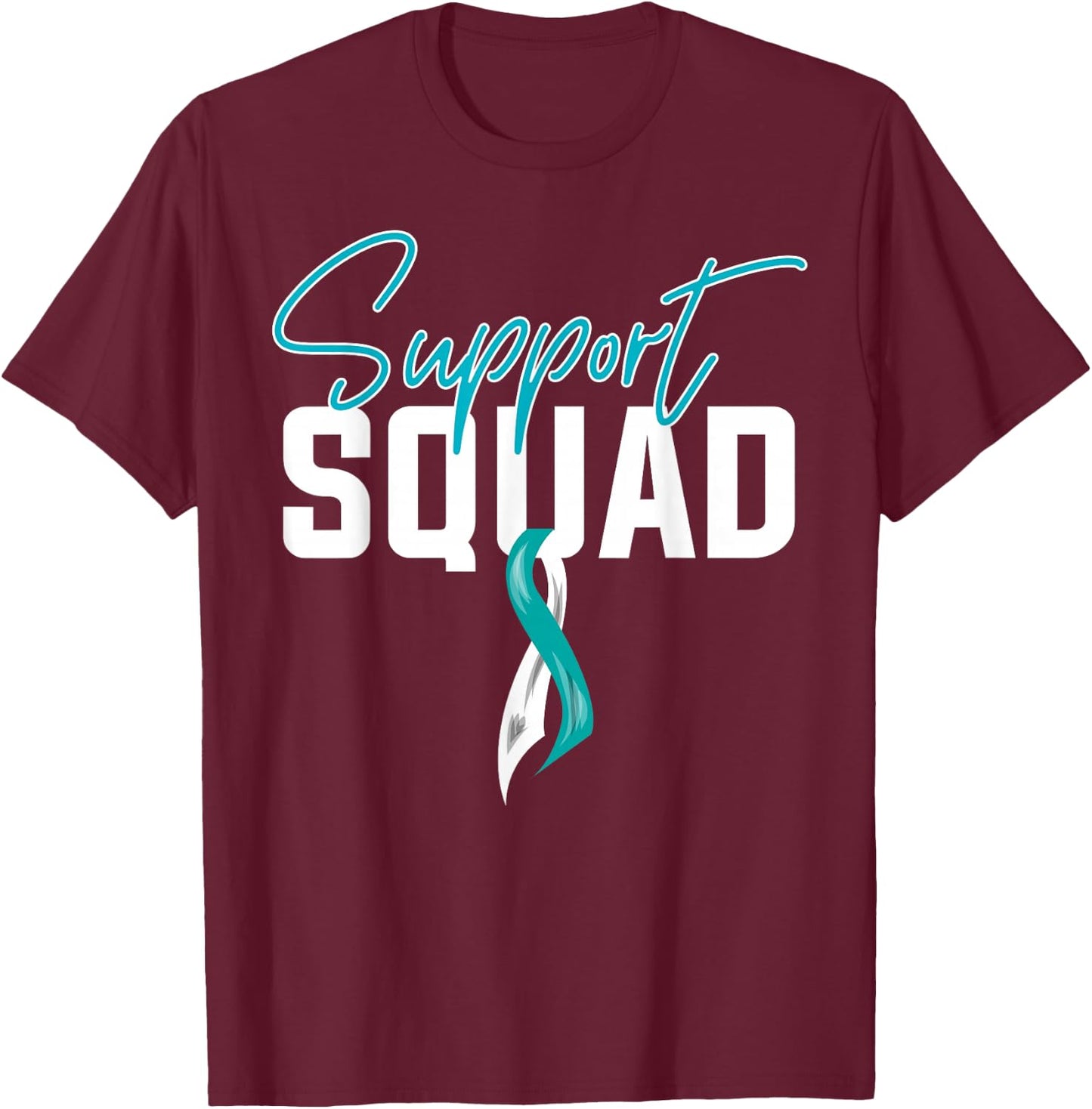 Cervical Cancer Awareness Support Squad T-Shirt - T-Shirt | Maroon