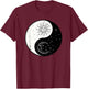 Sun Moon Ying Yang Vintage Yoga Zen Spiritual Mystical T-Shirt - T-Shirt | Maroon