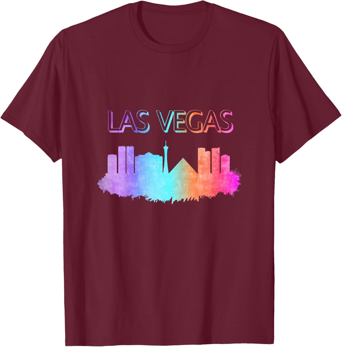 Las Vegas Skyline T-Shirt - T-Shirt | Maroon