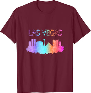 Las Vegas Skyline T-Shirt - T-Shirt | Maroon