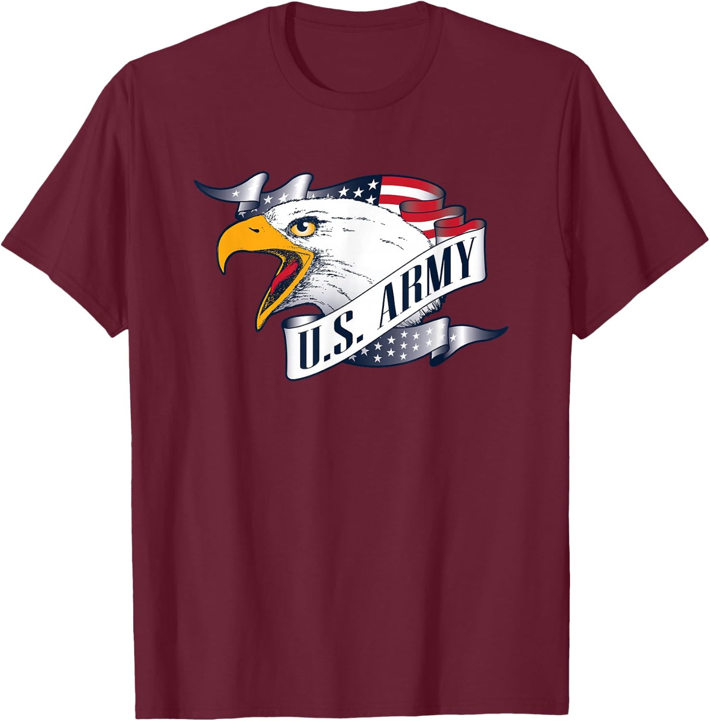 Military Army United States Eagle Green Officially Licensed T-Shirt - T-Shirt | Maroon