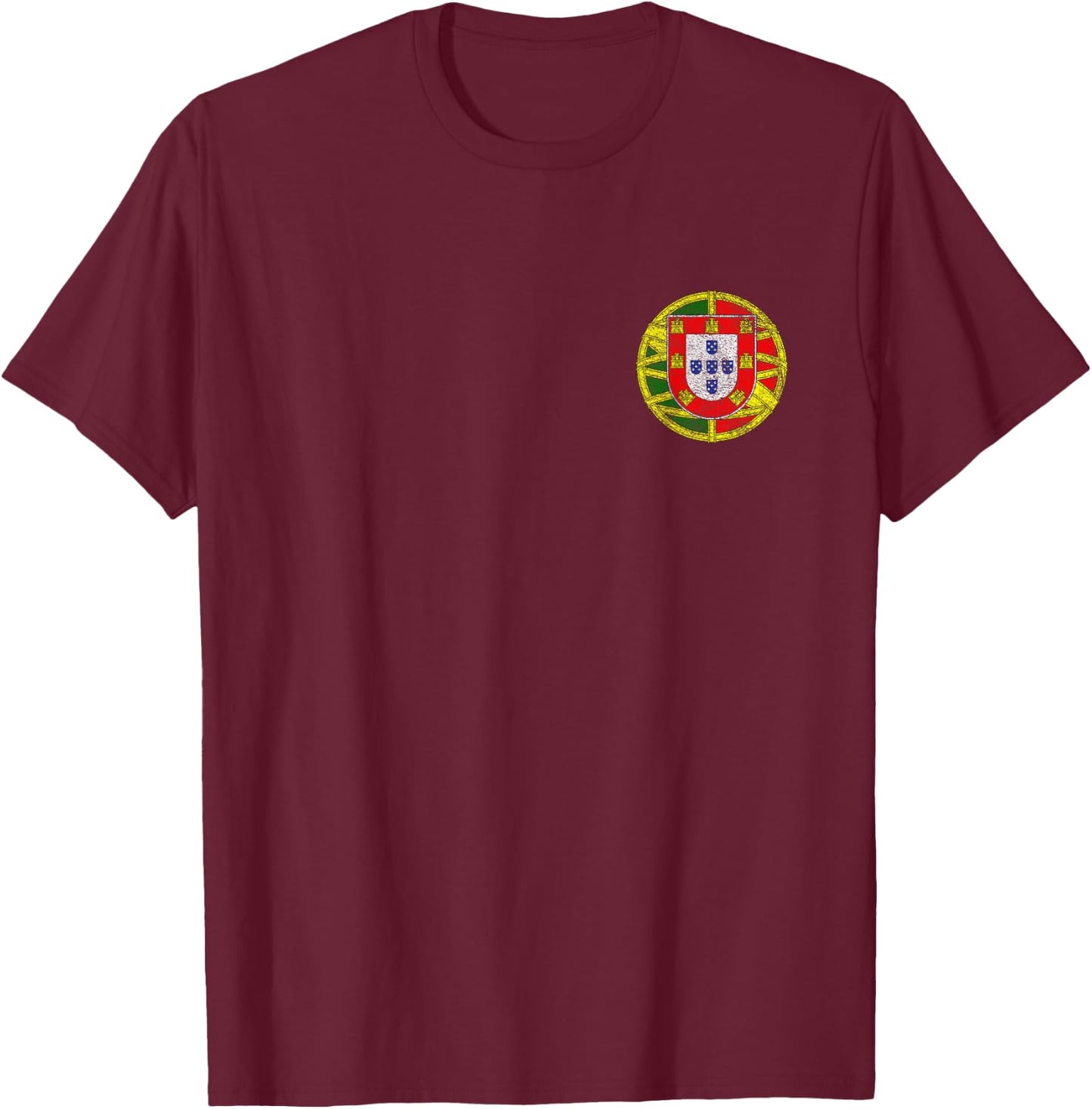 Portugal Flag Portuguese Coat of ARMS T-Shirt - T-Shirt | Maroon