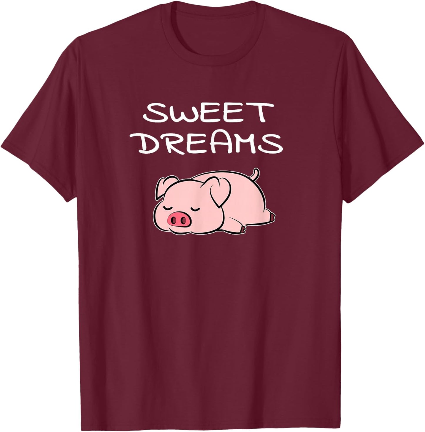 Pig Sweet Dreams Pajama for Bedtime T-Shirt - T-Shirt | Maroon