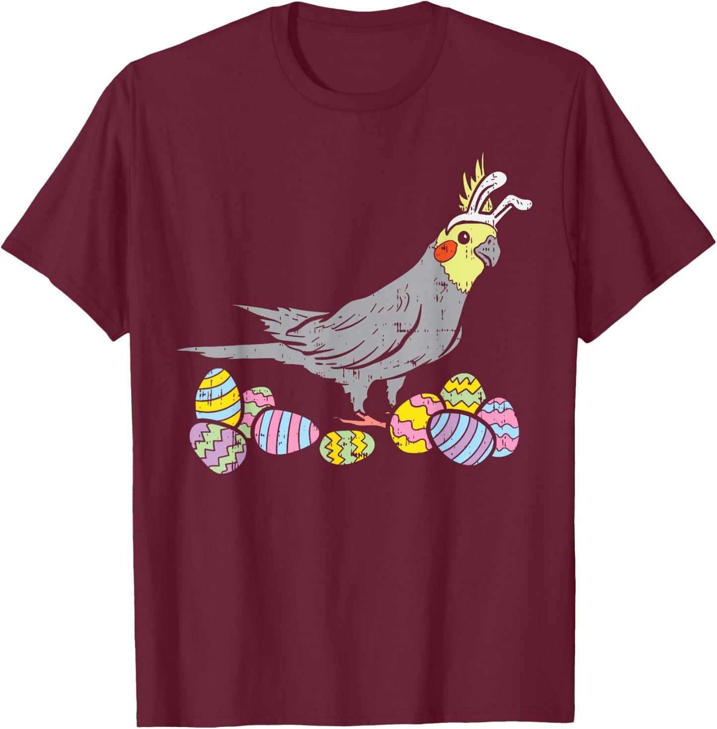 BoredKoalas Easter Shirts Men Women Kids Gifts Cockatiel Bunny Ears Eggs Cute Easter Bird Lovers Gift T-Shirt - T-Shirt | Maroon