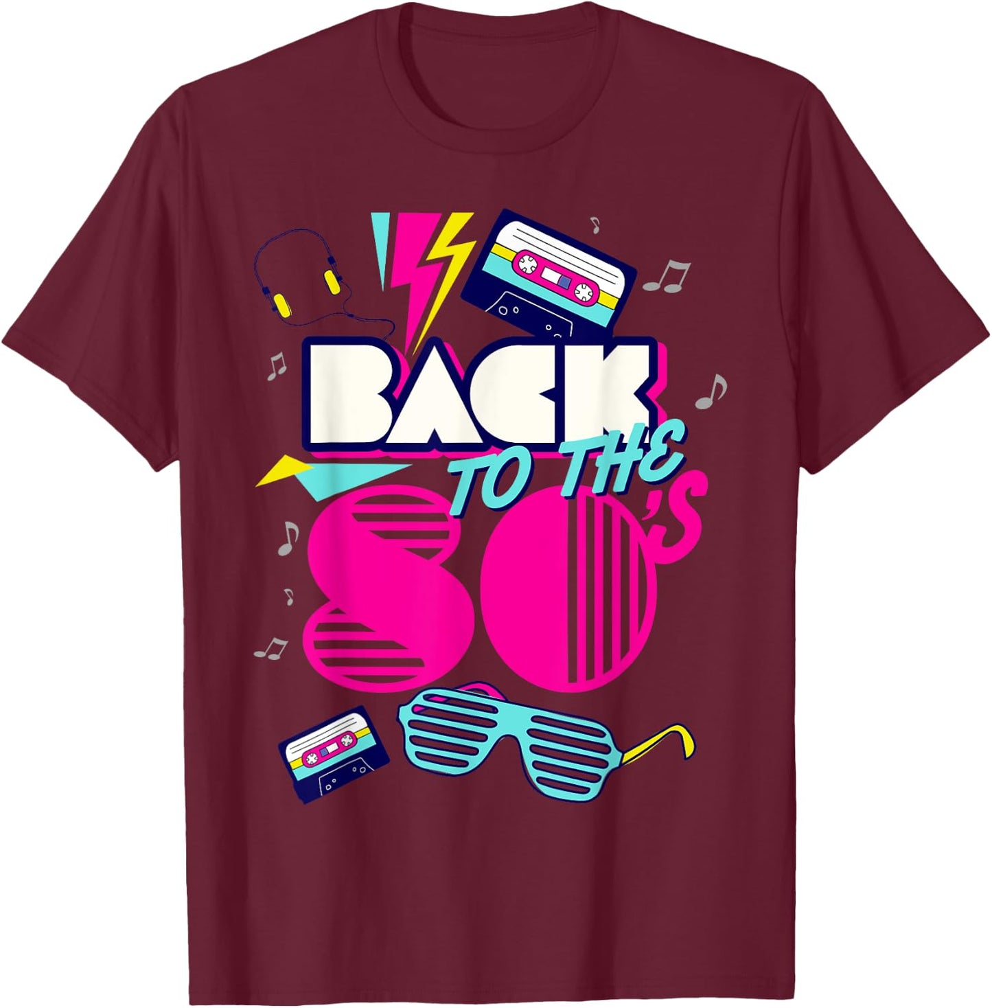 Back To 80's Vintage Retro I Love 80's Graphic Design T-Shirt - T-Shirt | Maroon