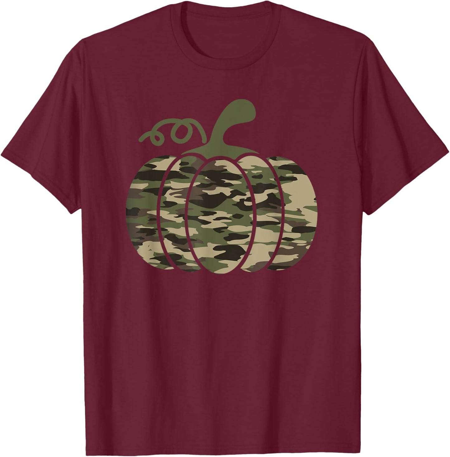 Pumpkin Camo Military Tactical Halloween Costume Autumn Fall T-Shirt - T-Shirt | Maroon
