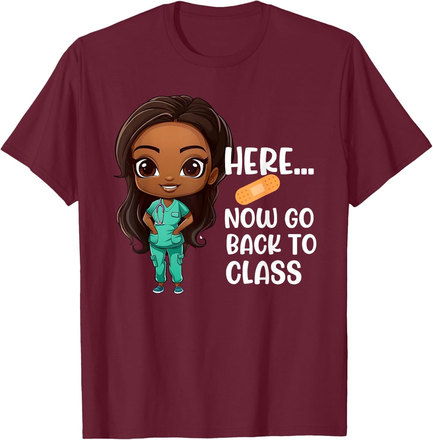 African American Black School Nurse Appreciation Nursing T-Shirt - T-Shirt | Maroon
