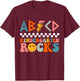ABCD Kindergarten Rocks Back To School Teacher Kindergarten T-Shirt - T-Shirt | Maroon