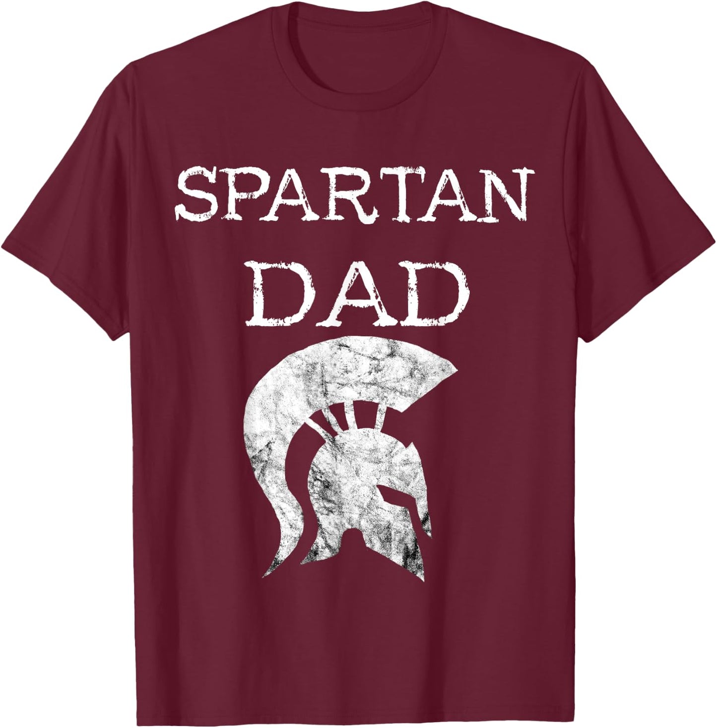 Spartan Dad Spartan Father Gladiators Helmet Spartacus Papa T-Shirt - T-Shirt | Maroon