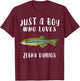Just A Boy Who Loves Zebra Danios Fish Lover T-Shirt - T-Shirt | Maroon
