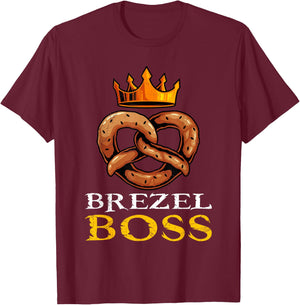 Pretzel Boss Pretzel King German Pretzel T-Shirt - T-Shirt | Maroon