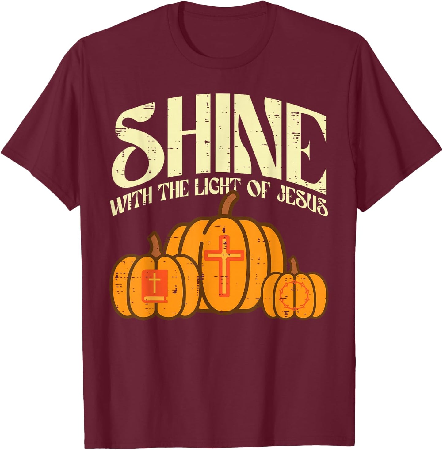 Halloween Shine Light Jesus Costume Christian Men Women Kids T-Shirt - T-Shirt | Maroon