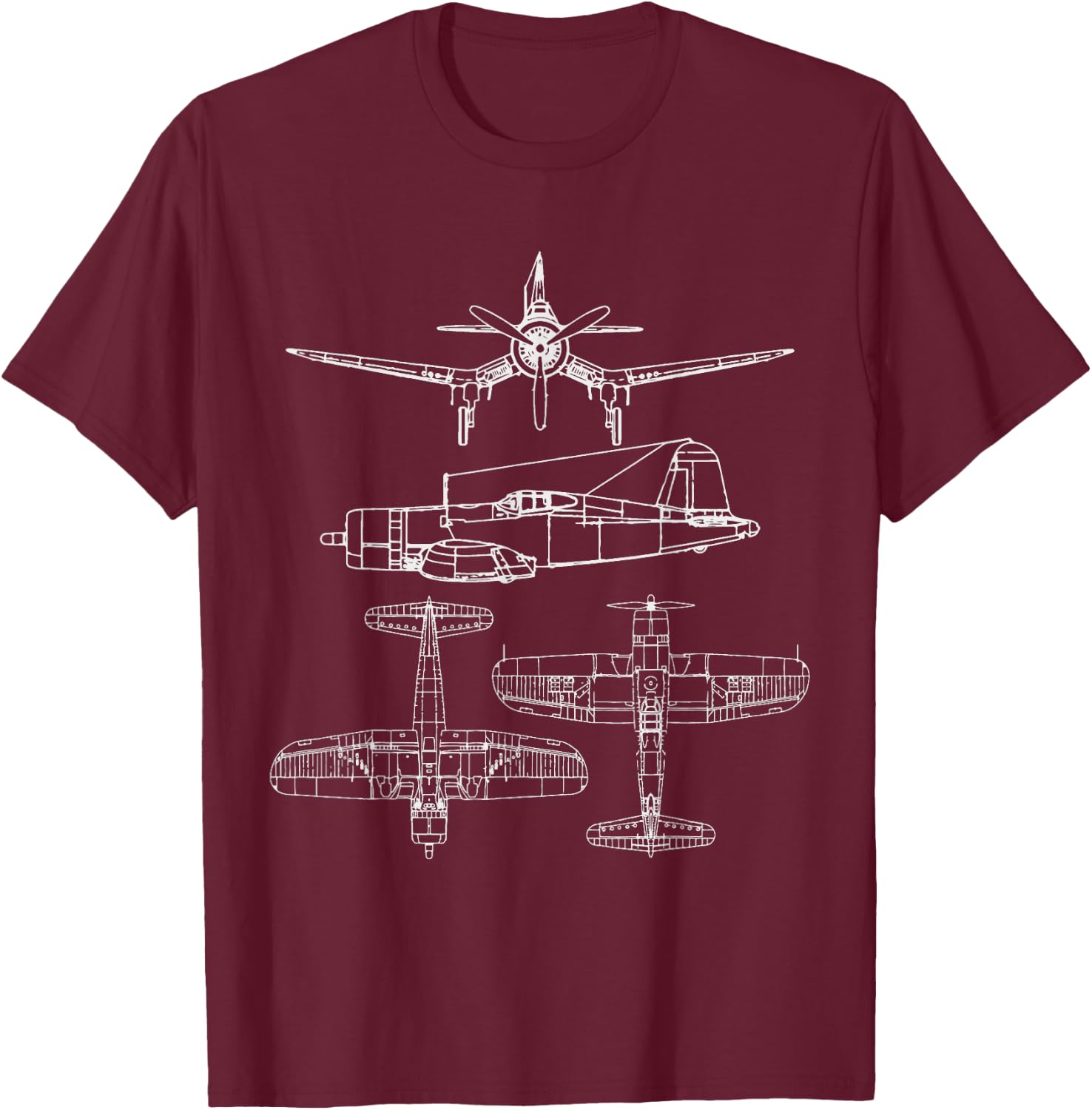 Corsair F4U T-Shirt - T-Shirt | Maroon