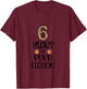 Kids 6th Birthday 6 Years Of Purrfection Cat Cheetah Print T-Shirt - T-Shirt | Maroon