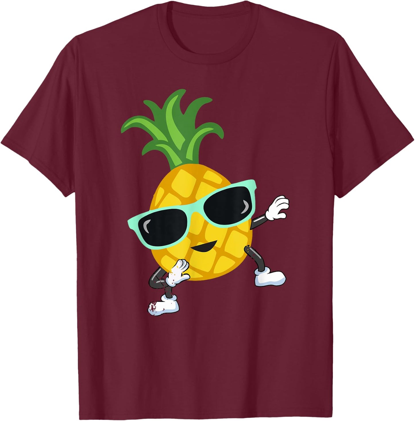 Dabbing pineapple wearing sunglasses funny pool party gift T-Shirt - T-Shirt | Maroon