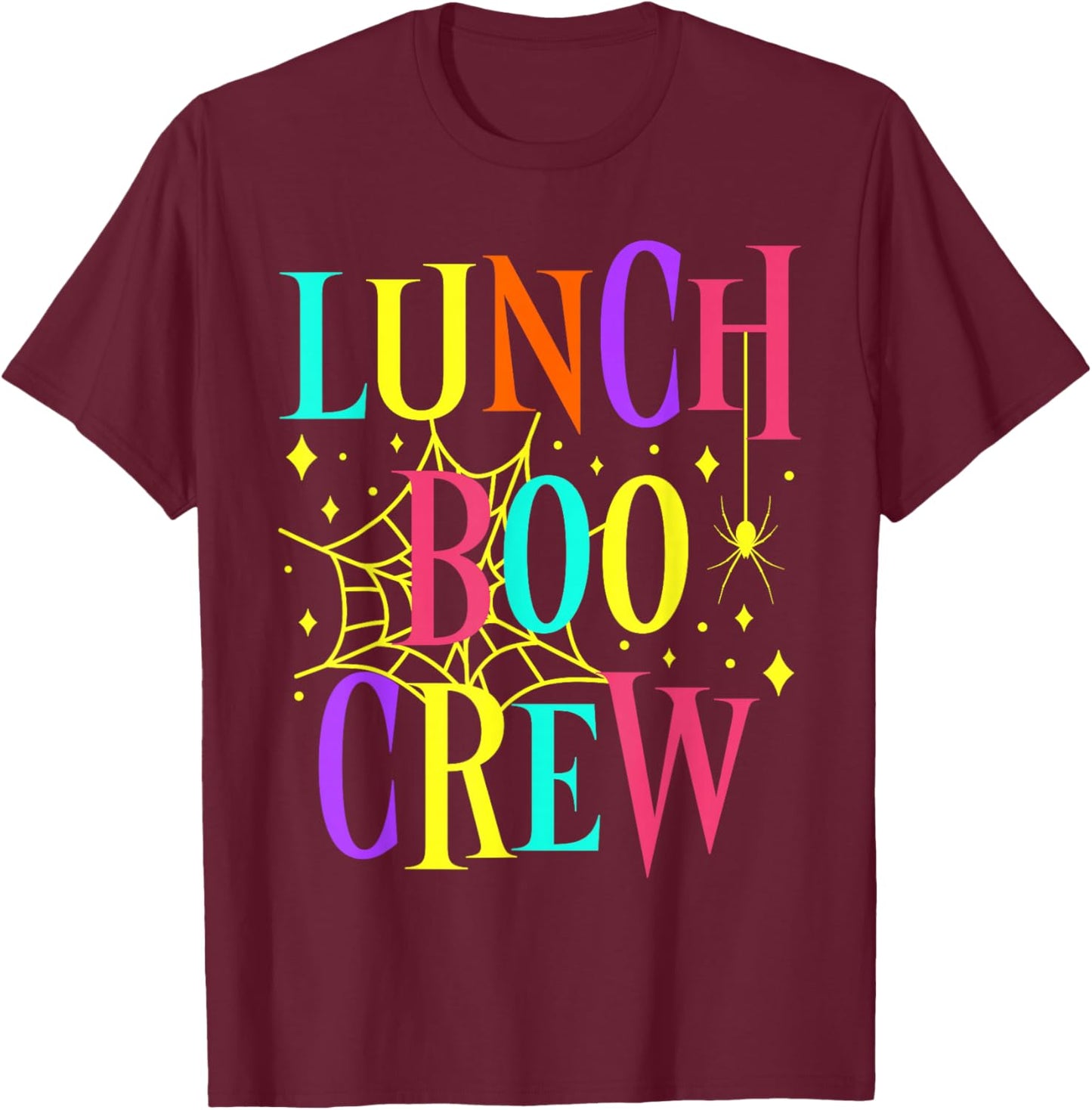 Lunch Lady Boo Crew Cafeteria Halloween Costume Matching T-Shirt - T-Shirt | Maroon