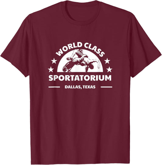 Dallas TX Texas Wrestling World Class Sportatorium T-Shirt - T-Shirt | Maroon