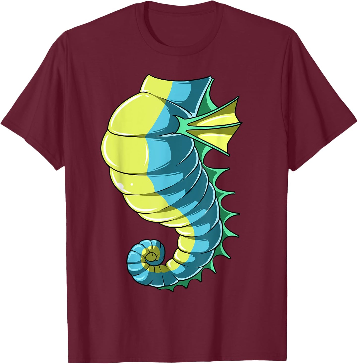 Seahorse Costume Seahorse Body Headless Seahorse Costume T-Shirt - T-Shirt | Maroon