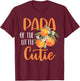 Papa Little Cutie Baby Shower Orange 1st Birthday Party T-Shirt - T-Shirt | Maroon