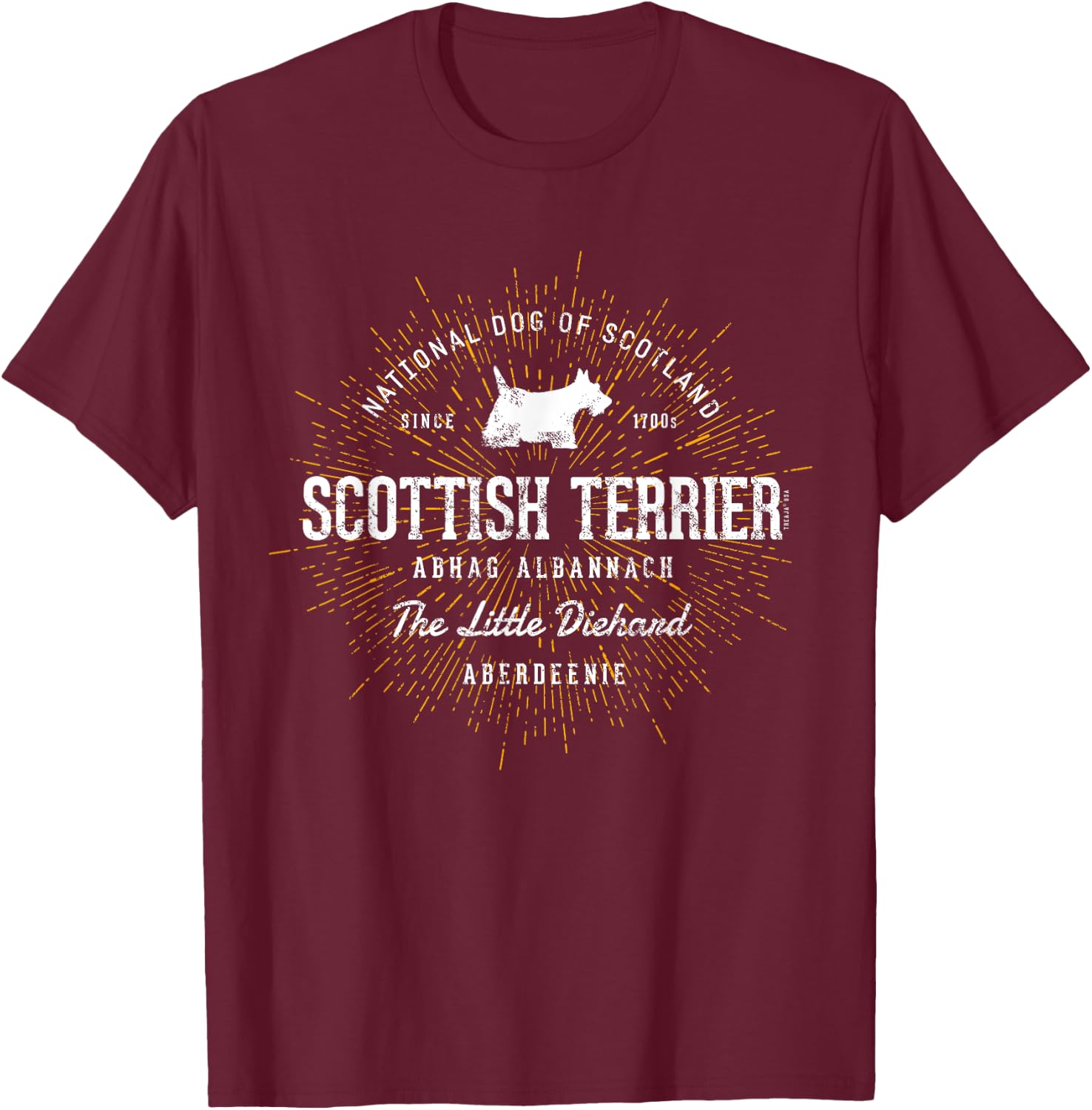 Vintage Scottie for Dog Lovers Scottish Terrier T-Shirt - T-Shirt | Maroon