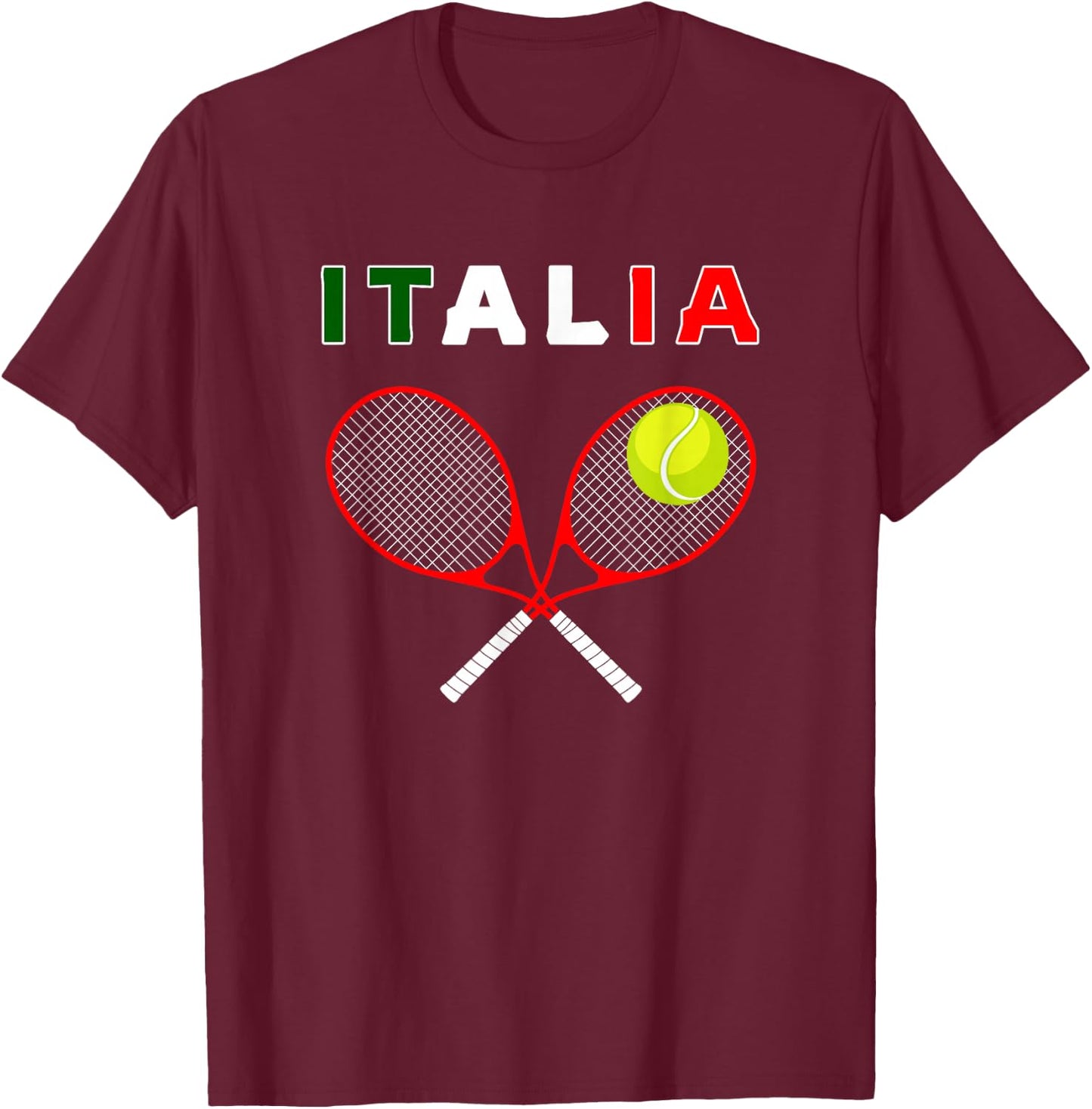 Italy Tennis Graphics / Country Italia Flag Pride T-Shirt - T-Shirt | Maroon