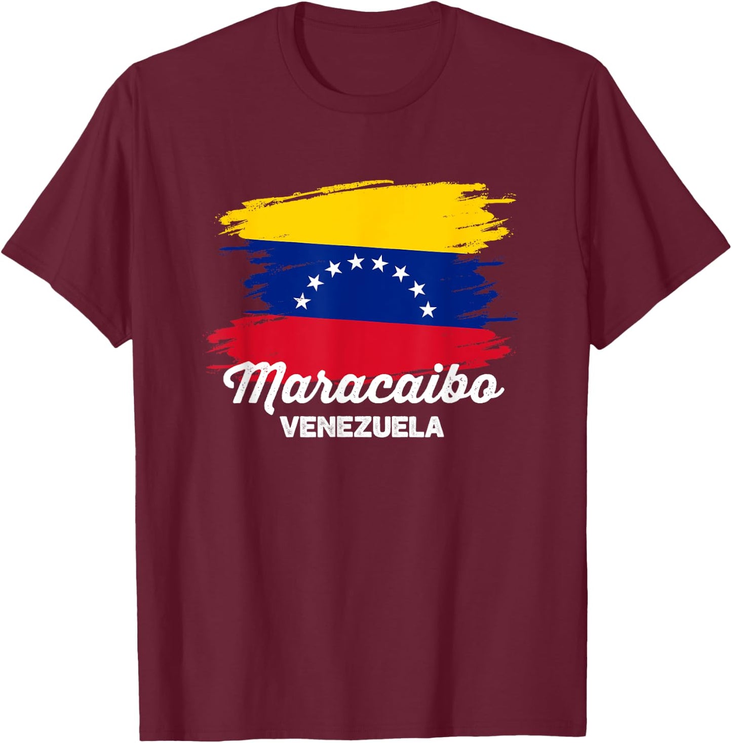 Maracaibo Venezuela Travel Souvenir Venezuelan Flag Trip T-Shirt - T-Shirt | Maroon
