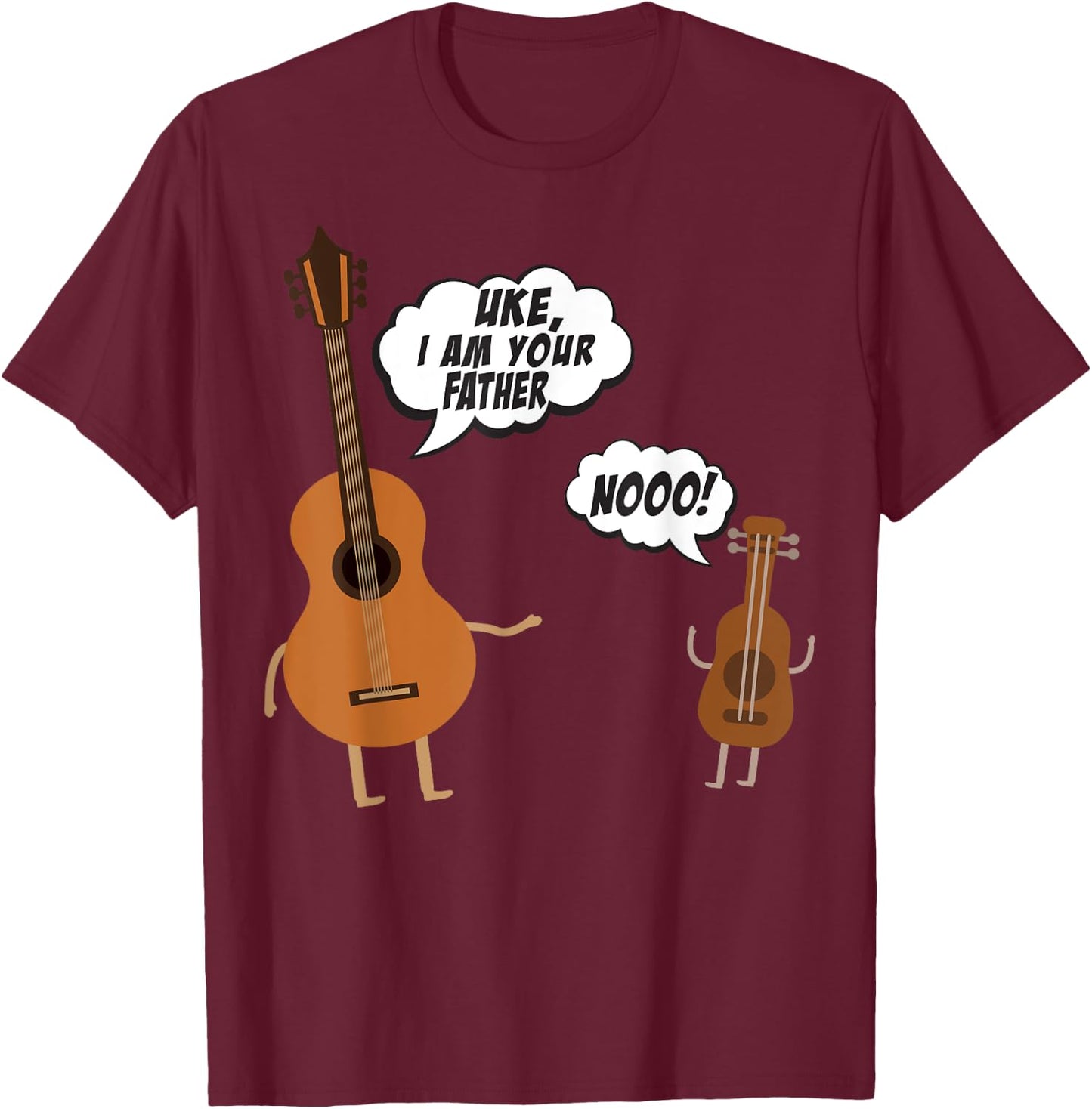 Uke I Am Your Father - Funny Guitar and Ukulele T-Shirt - T-Shirt | Maroon