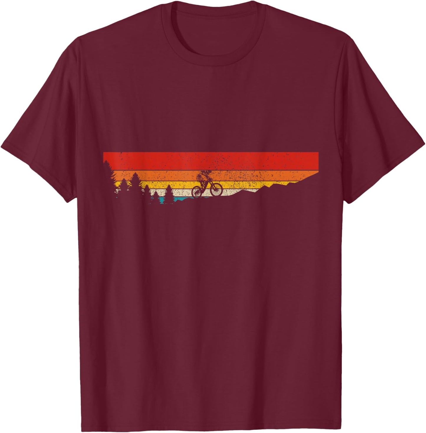 Mountain Bike Vintage MTB Downhill Mountain Biker T-Shirt - T-Shirt | Maroon