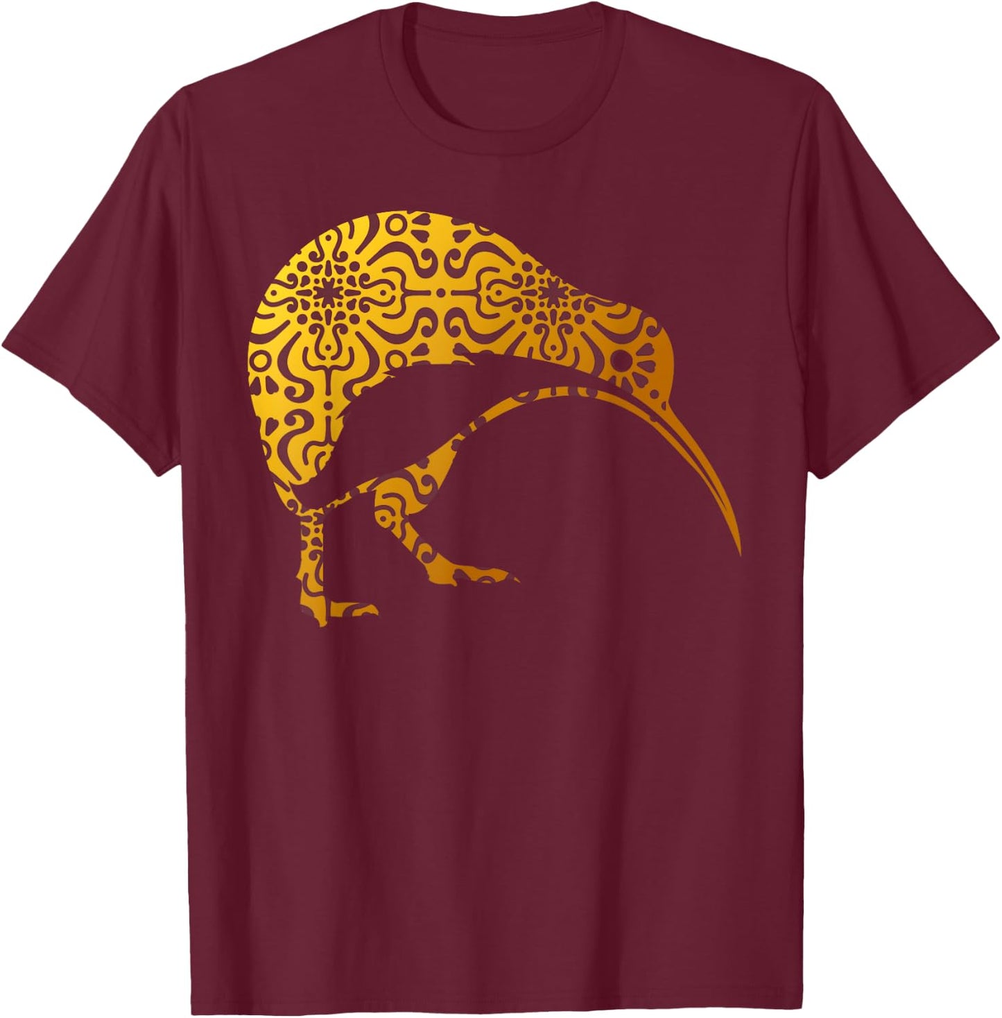 Maori Kiwi Tribal Aboriginal New Zealand Bird Art - Gift T-Shirt - T-Shirt | Maroon