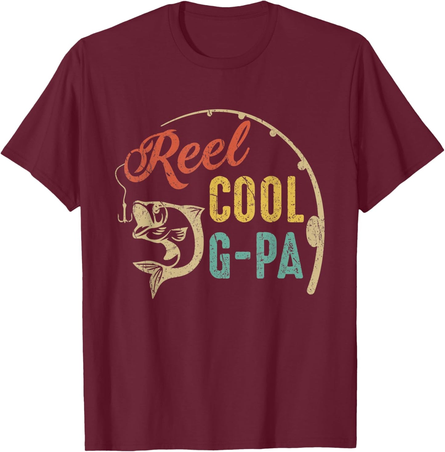 Father's Day Shirt Vintage Fishing Reel Cool G-Pa T-Shirt - T-Shirt | Maroon