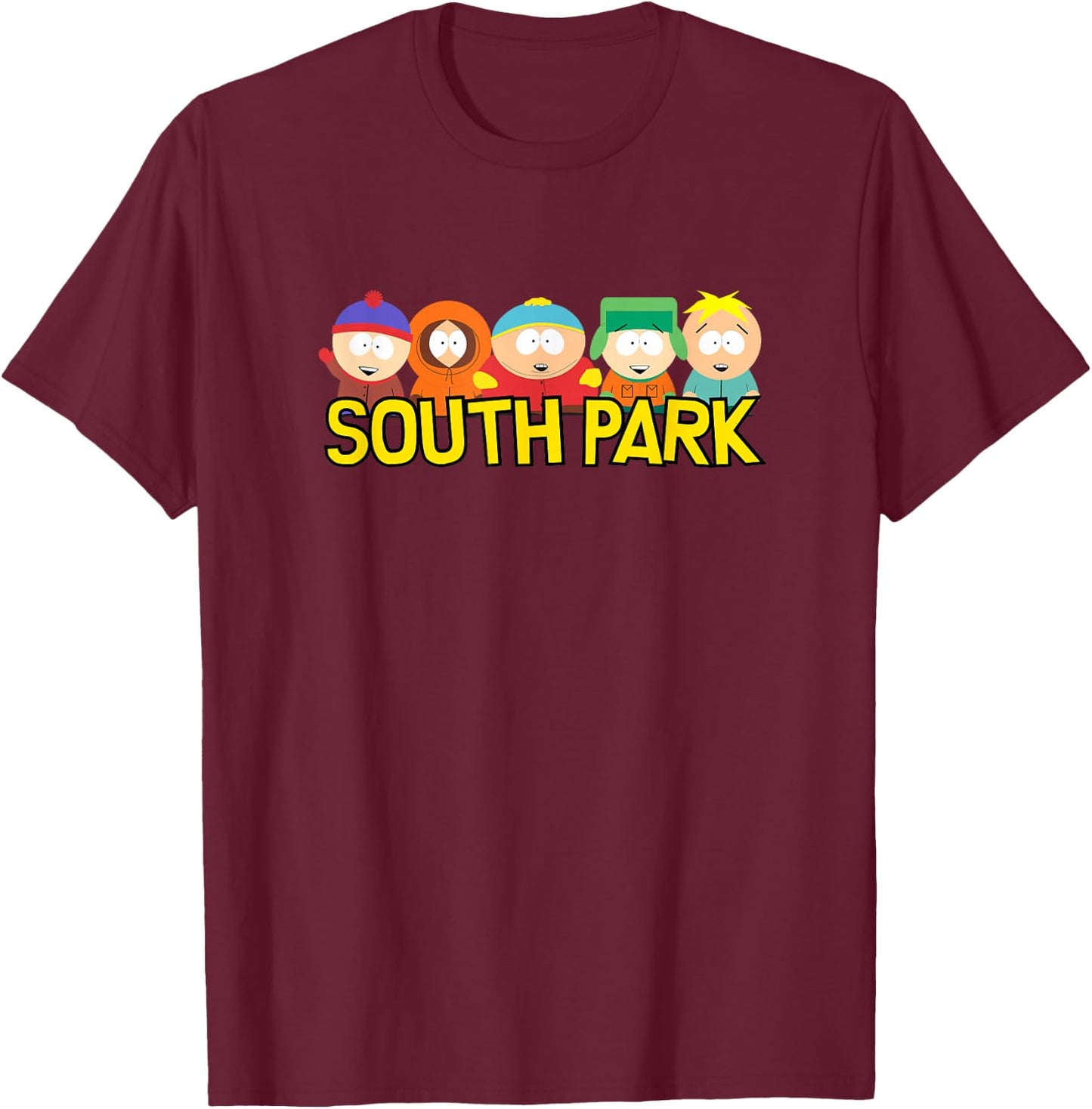 South Park Gang Behind Logo T-Shirt - T-Shirt | Maroon