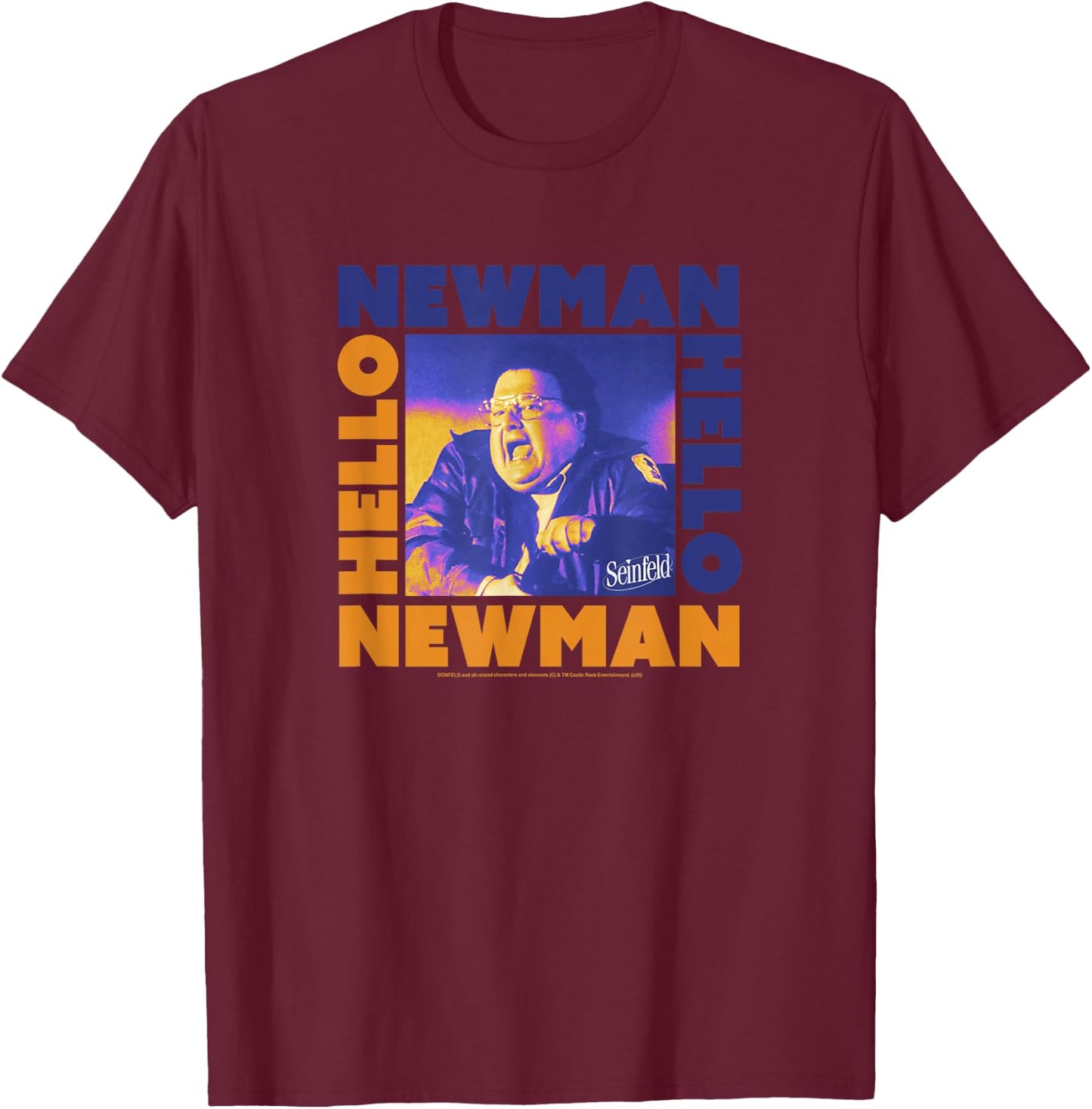 Seinfeld Newman Hello Newman Box Up T-Shirt - T-Shirt | Maroon