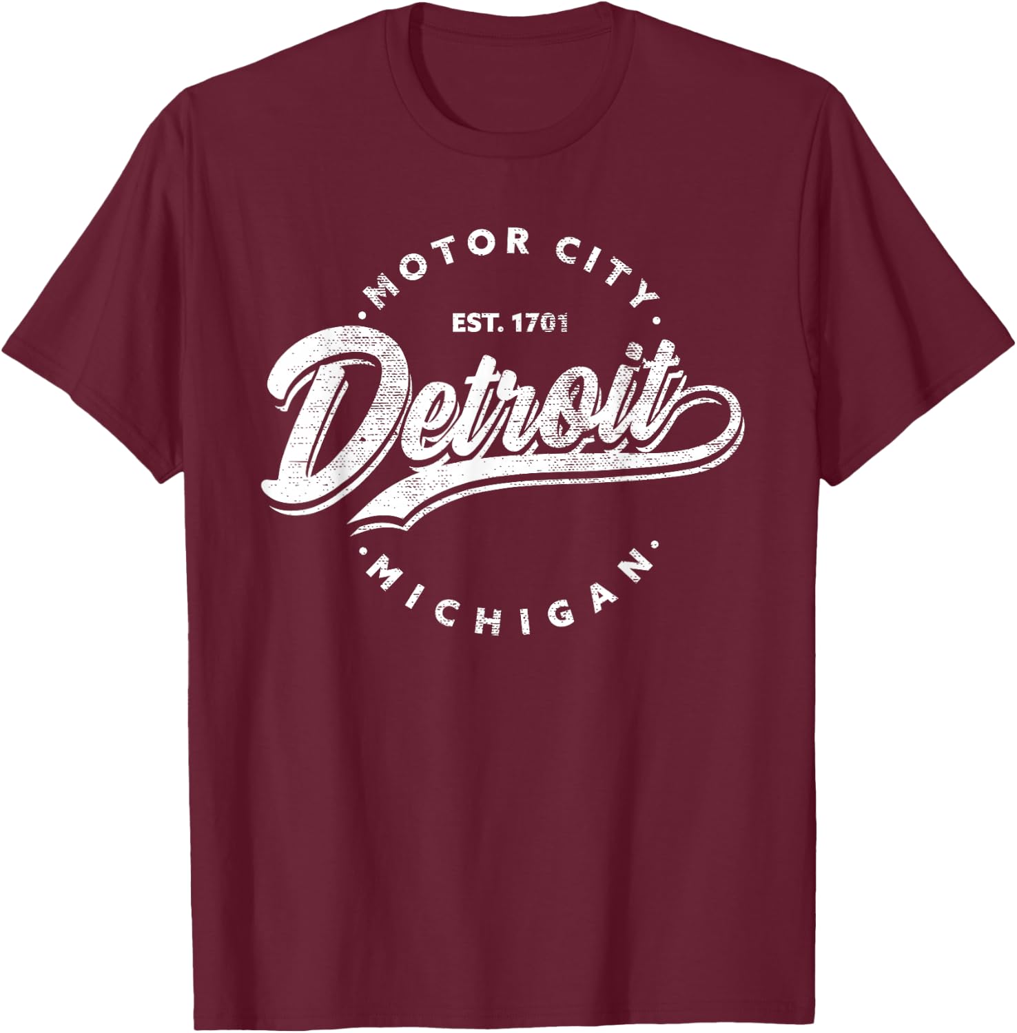 Classic Michiganians Vintage Detroit Motor City Michigan MI T-Shirt - T-Shirt | Maroon