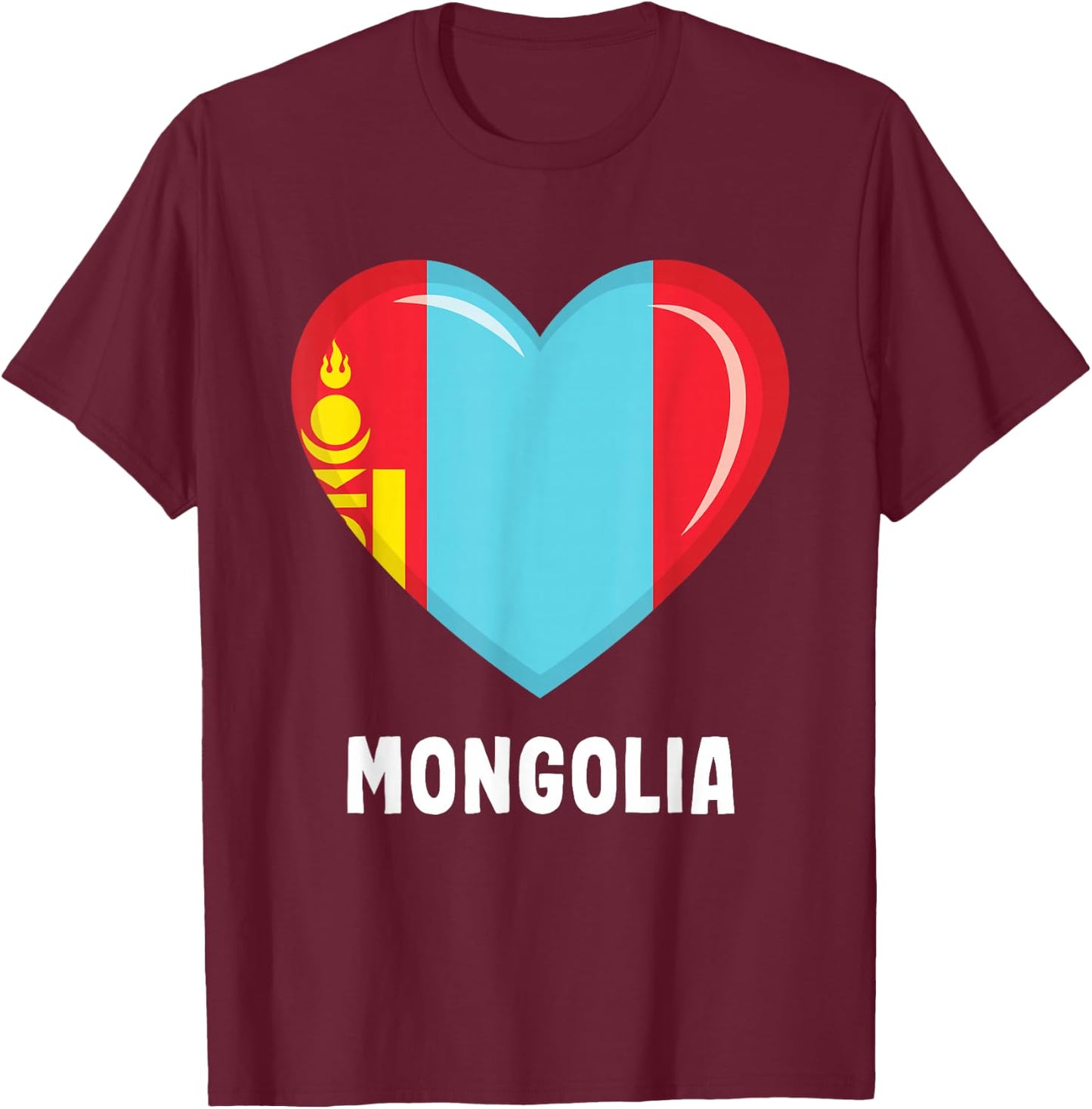 Mongolia Flag Jersey | Mongolian T-Shirt - T-Shirt | Maroon