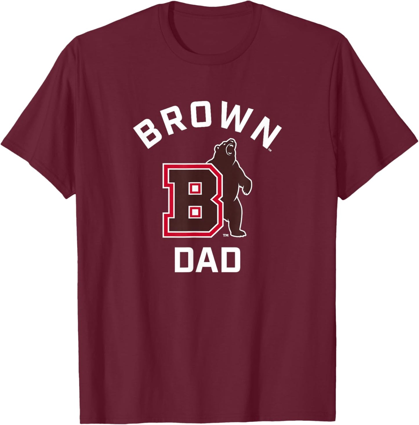 Brown University Bears Arched Dad T-Shirt - T-Shirt | Maroon