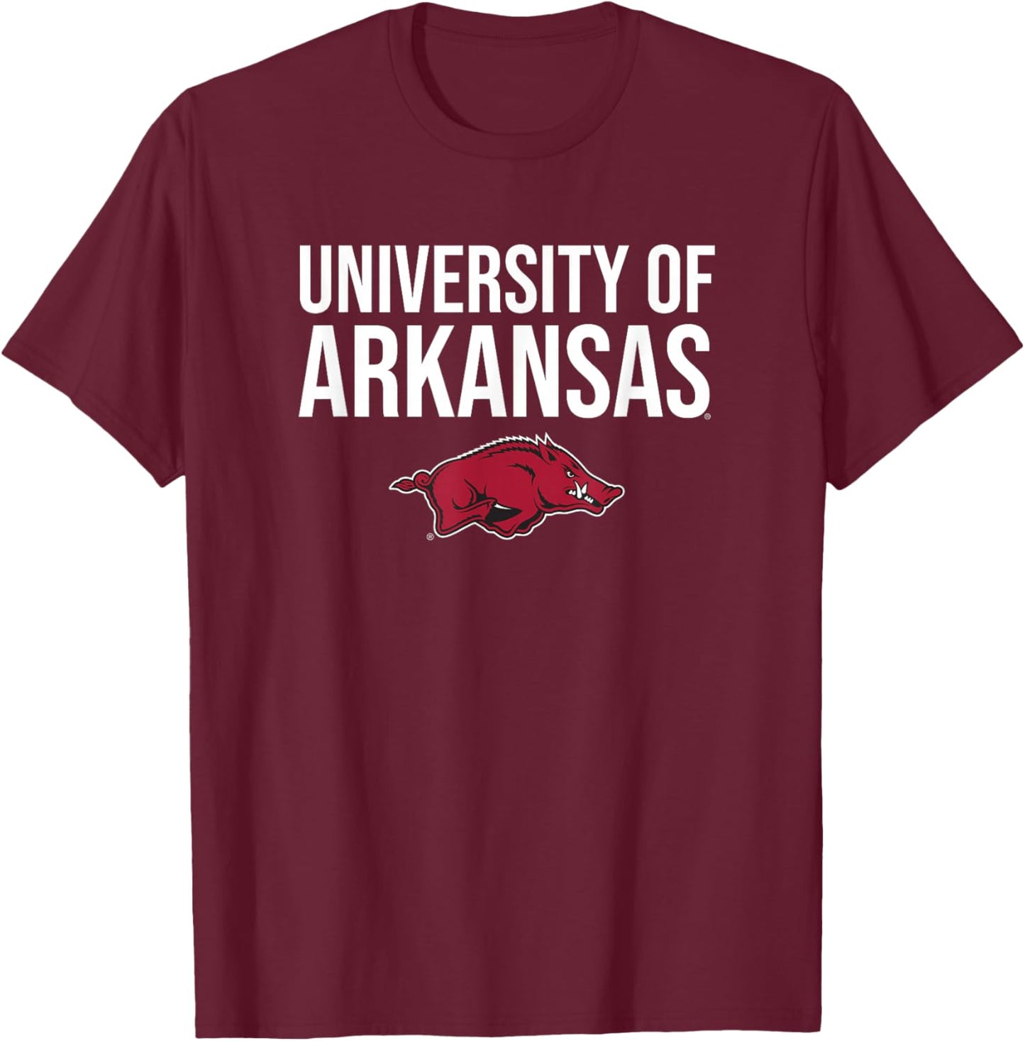 University of Arkansas Razorbacks Stacked T-Shirt - T-Shirt | Maroon