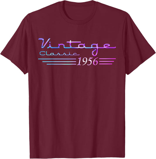 Vintage 70th Birthday Decorations Vintage 1956 70 Years Old T-Shirt - T-Shirt | Maroon