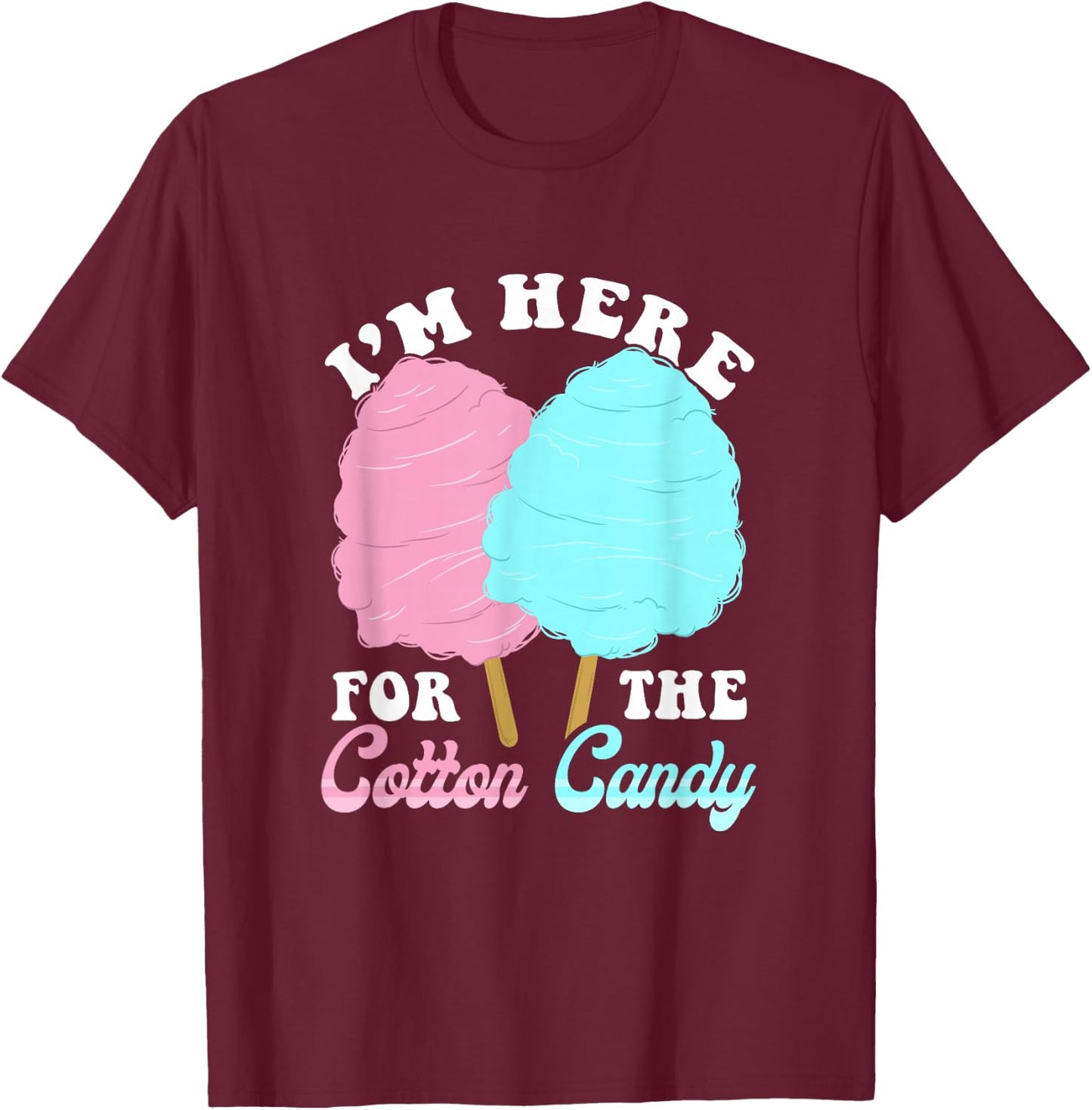 Cotton Candy Fair and Carnival Food T-Shirt - T-Shirt | Maroon