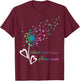 Heart Dandelion Flower Green Teal Pink Ribbons MBC Awareness T-Shirt - T-Shirt | Maroon