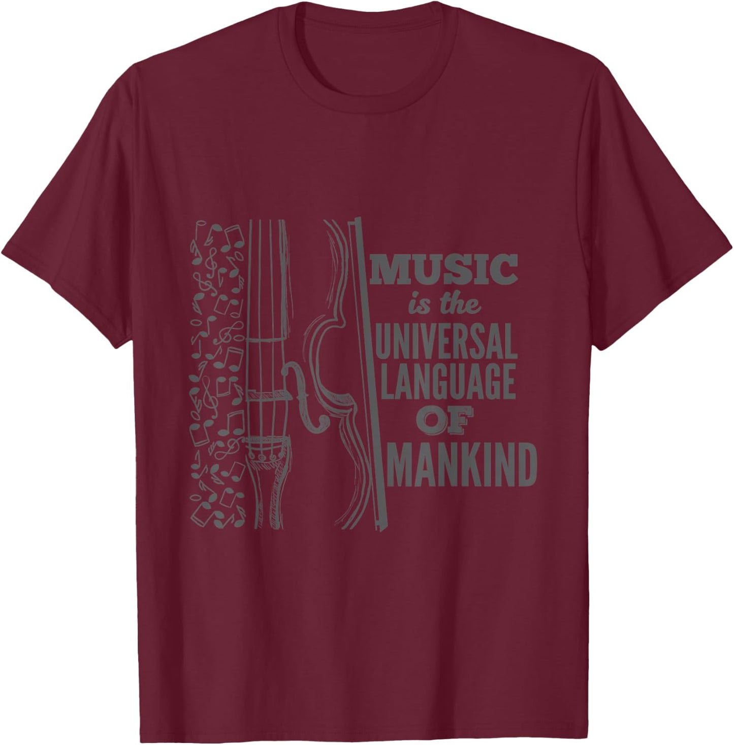 Music Is The Universal Language Funny Composer Gift T-Shirt - T-Shirt | Maroon