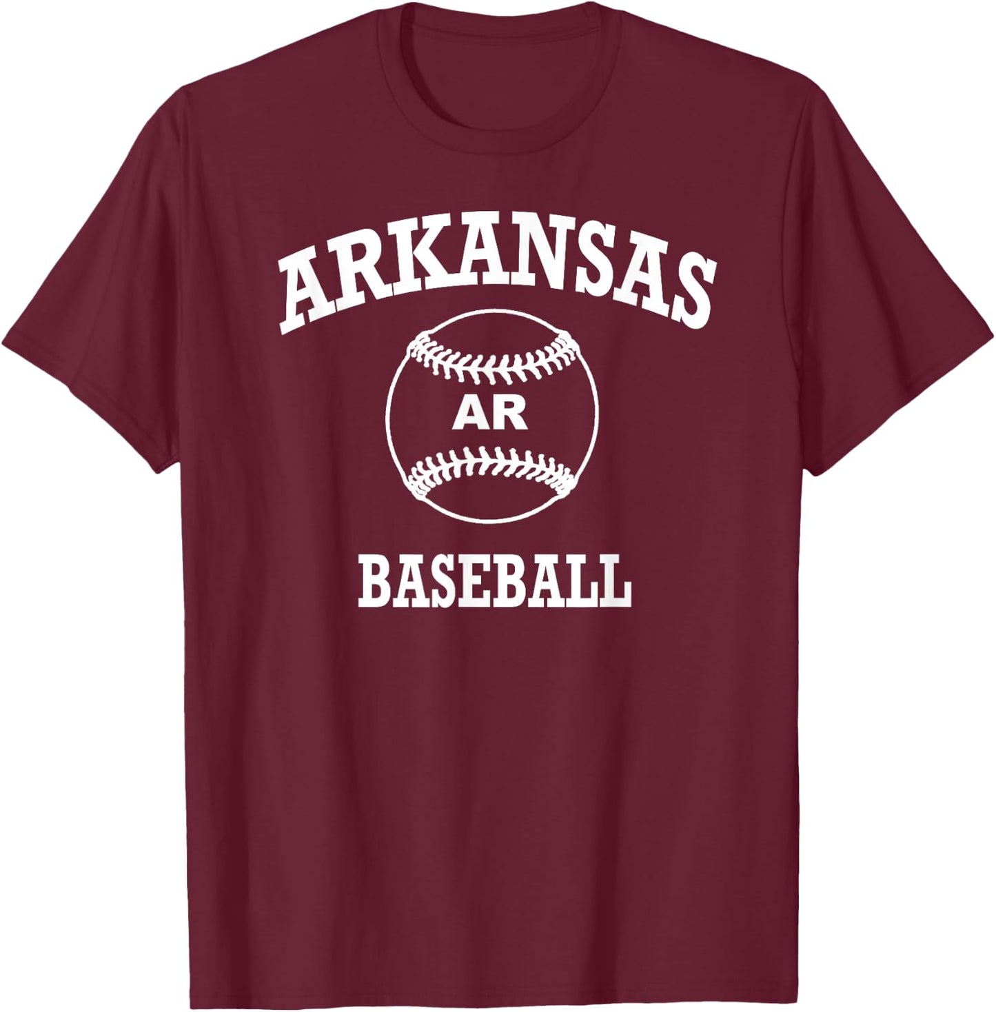 Classic Baseball Logo Arkansas Retro Design College State T-Shirt - T-Shirt | Maroon