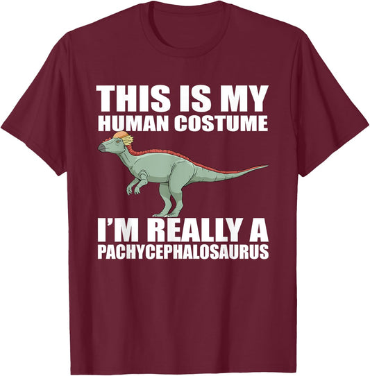 Pachycephalosaurus Dinosaur Costume T-Shirt - T-Shirt | Maroon