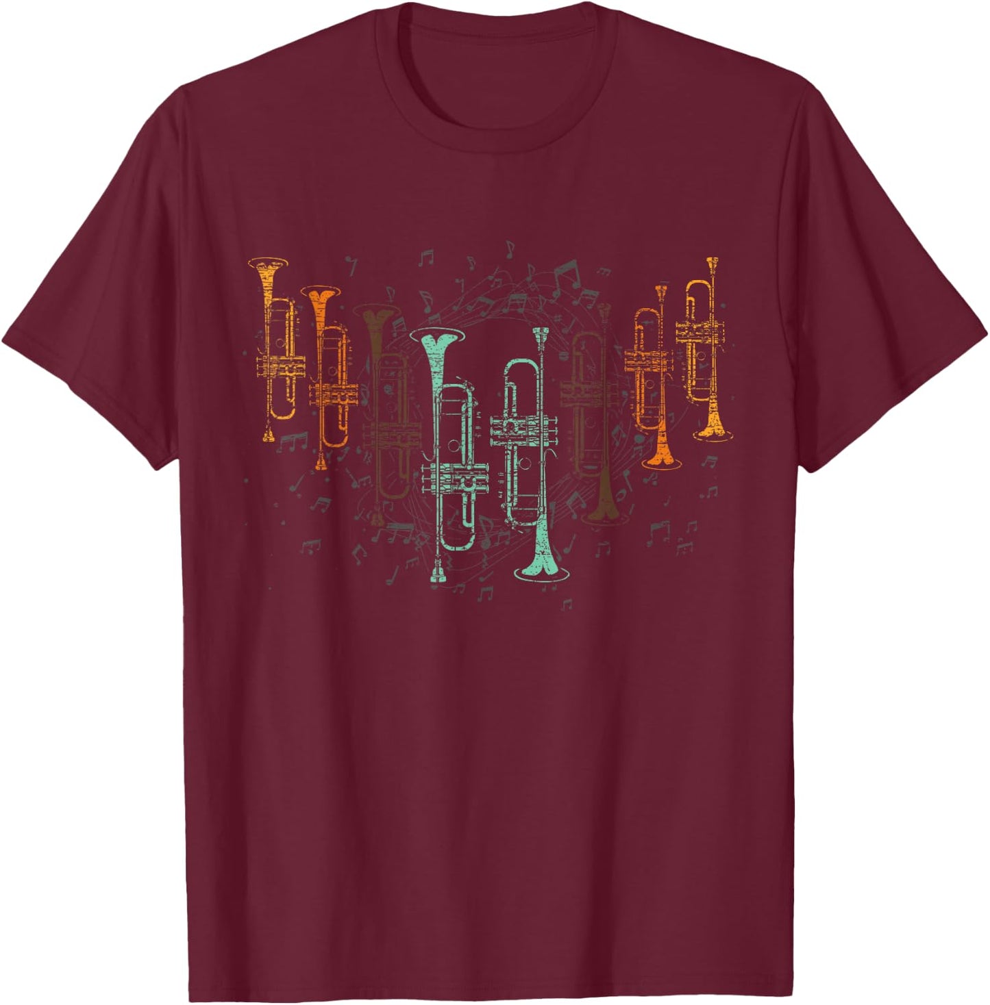 Marching Band Trumpet Player Retro Trumpet T-Shirt - T-Shirt | Maroon